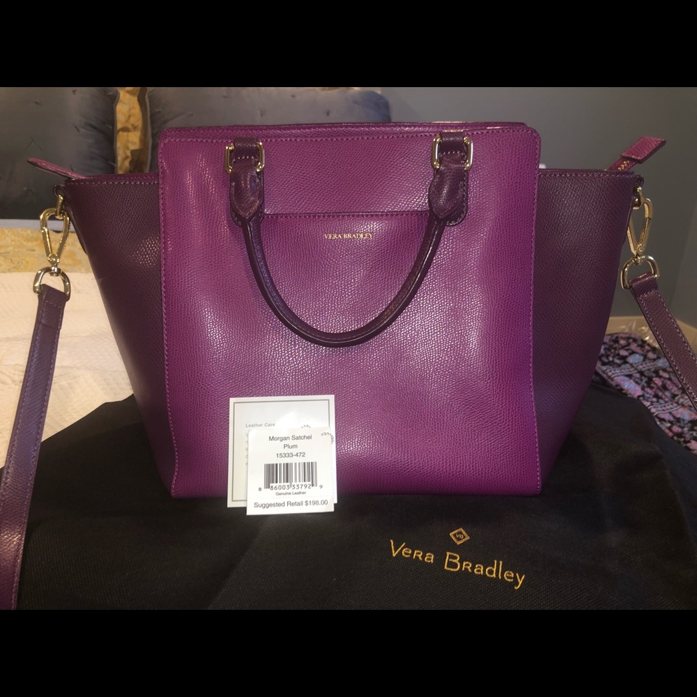 Vera Bradley Leather Morgan Satchel